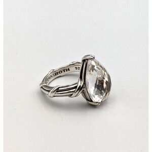 Peter Thomas Roth Sterling Silver 925 Pear Shaped Rock Crystal Ring Sz 7
